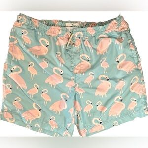 Trinity‎ Coast Men’s Pink Flaming Baby Blue Swim Trunks Liner Size XL Pre-Owned